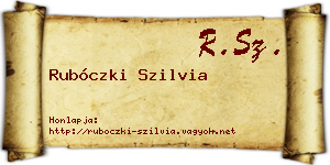 Rubóczki Szilvia névjegykártya